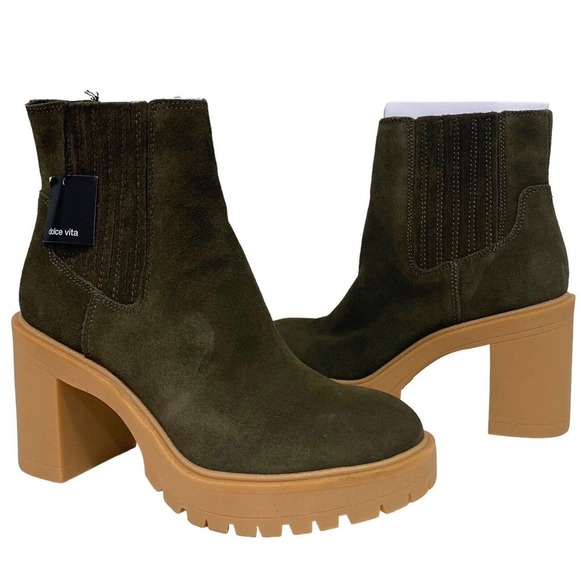 Dolce Vita Shoes - Dolce Vita | Boots Caster H2O Waterproof Suede Pull On Chunky Olive Green- 7.5